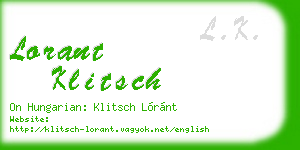 lorant klitsch business card